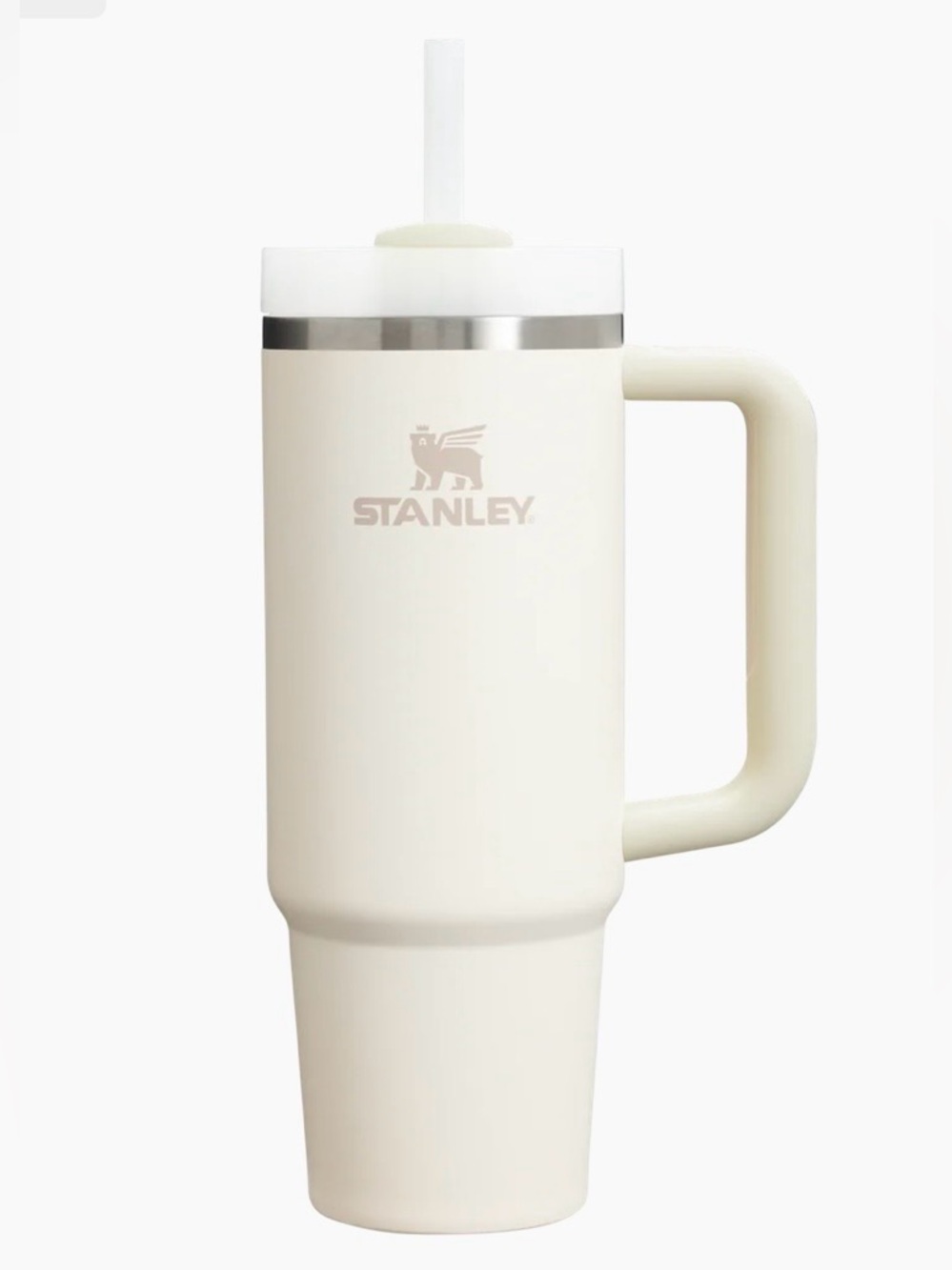 Stanley Cream Insulated Travel Mug with Handle and Straw 30 oz., New with Tags!